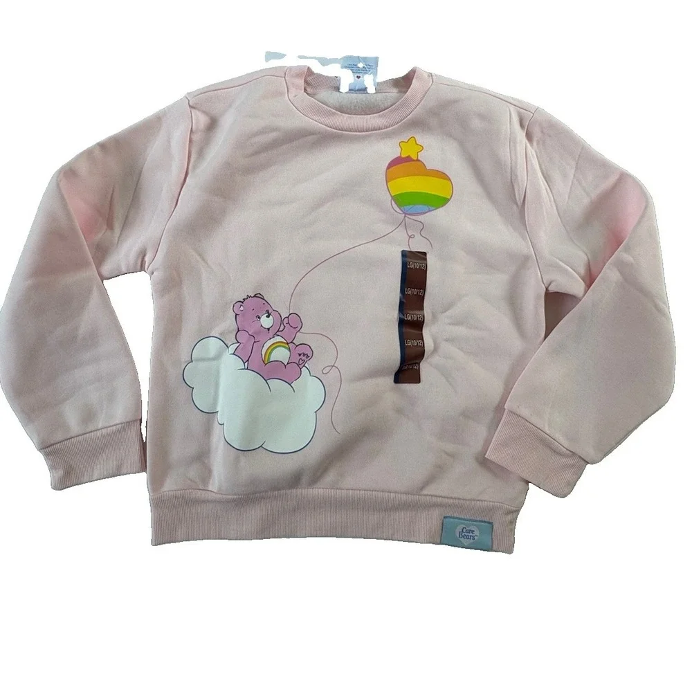 Mad Engine Care Bears Share Bear Pink Sweatshirt Kids Large 10/12 NWT